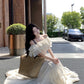 Summer beautiful one-shoulder short top a-line skirt beautiful two-piece suit R0853