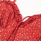 Red polka dot dress sexy hot girl suspenders floral dress summer 2025 new female short style R0080