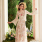 French romantic vacation long dress floral seaside halter dress summer R5108