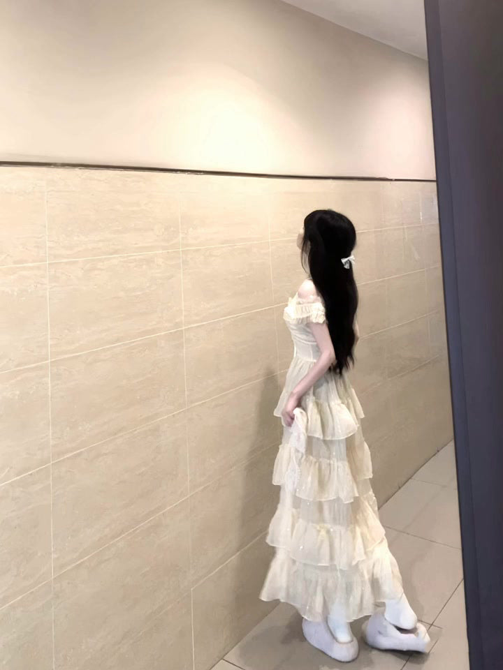 Summer beautiful little skirt gentle temperament lace v-neck suspender dress R0850