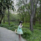 Summer beautiful suit green suspender top a-line skirt two-piece suit 2025 R0851