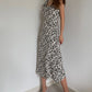 French retro floral tight slit suspender dress slim sexy mid-length skirt over the knee skirt R3036
