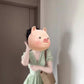 Summer atmosphere at the seaside, beautiful and gentle little skirt, green v-neck puff sleeve dress R0442