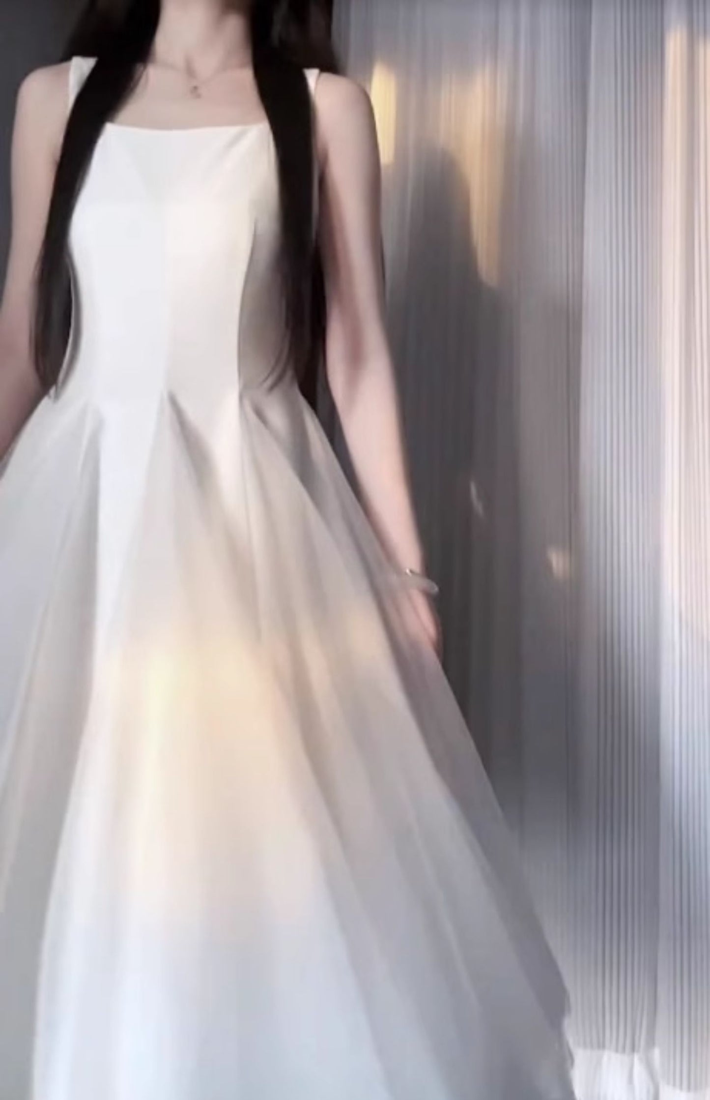 French style high-end dress, super beautiful, evening dress, super fairy, beautiful suspender long dress R0441