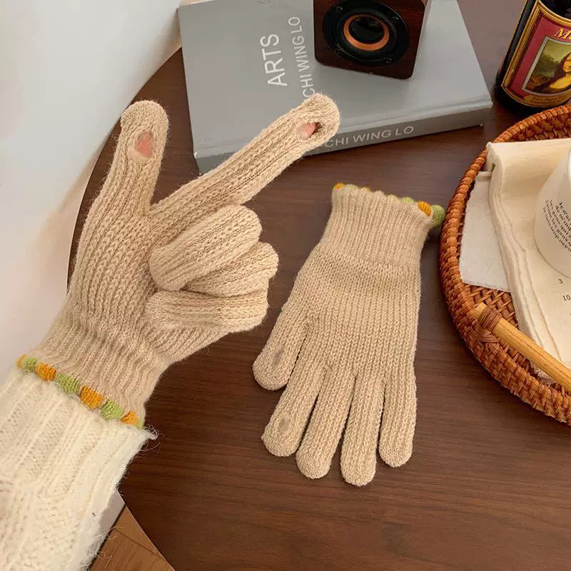 Women's knitted gloves for students winter new style two fingers exposed       S6206