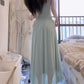 Mint green halter dress with waist and beautiful small skirt R0569