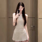 Suit outfit gentle temperament white vest pleated skirt two-piece suit R0662