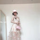 Flower suspender dress gentle temperament beautiful waist A-line long skirt R0661