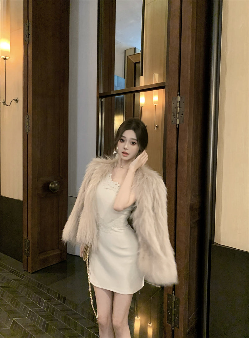 Sexy slim fit hip skirt with off-shoulder dress R0539