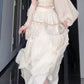 Set Retro Suspender Top Knitted Cardigan Tassel Skirt Three-piece Set R0525
