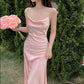 High-grade acetate satin silk dress slim sexy gentle girl pink inner suspender skirt R0990