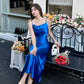 Acetate suspender dress 2025 new style wear texture high-end A-line temperament slim long skirt R0995