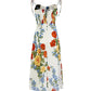 French holiday style long white 2025 new sling print slim dress R2648