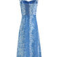 French holiday style long blue 2025 new dress R2657