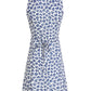 French holiday style short blue 2025 new pure desire dress R2660