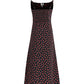 French holiday style long black 2025 new sling floral slim dress R2655