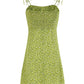 French holiday style short green 2025 new suspender dress R2647