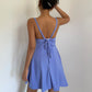 High-grade simple backless suspender dress for women summer lace-up short skirt R3044