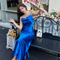 Acetate suspender dress 2025 new style wear texture high-end A-line temperament slim long skirt R0995