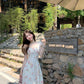 French romantic floral dress women's summer unique beautiful long dress R3870