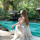 Mint green mesh dress fairy holiday lace summer suspender long dress new style R3873