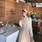 Gentle fairy nude pink lace sling long skirt dress R3872