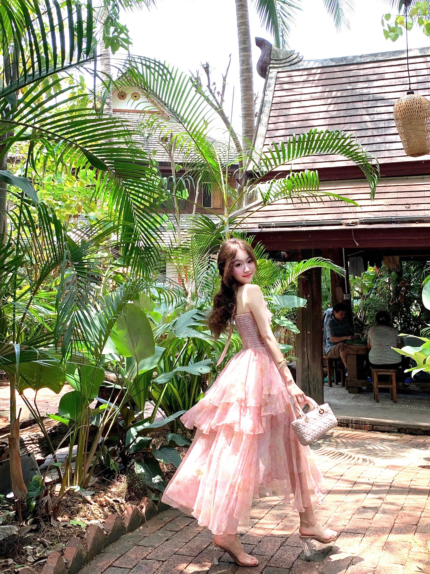 Holiday fairy floral dress beautiful summer long dress R3871