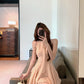 Pink V-neck sleeveless vest dress gentle temperament waist A-line short skirt R0844