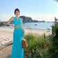 Beautiful outfit set V-neck halter top skirt sexy holiday style two-piece suit R0652