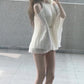 Temperament three-dimensional flower halter neck dress beautiful waist A-line short skirt R0653