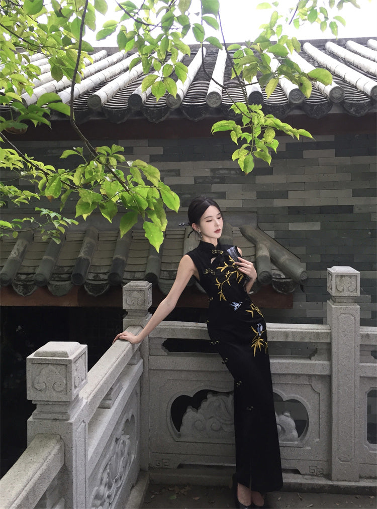 Beautiful young cheongsam 2025 new high-end new Chinese style sleeveless dress R1810