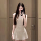 Suit outfit gentle temperament white vest pleated skirt two-piece suit R0662