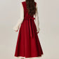 French girl style fake two piece red dress female 2025 new style skirt R1963