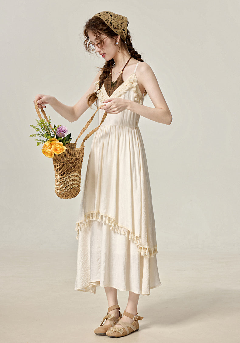 Improved ethnic holiday style new suspender dress temperament skirt R1962