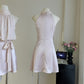 Gentle acetate satin rayon splicing commuter halter dress R2080