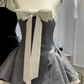 Ballet-style design sense bow bra dress women's high-end waist fluffy short skirt homecoming dress R3001