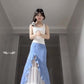 Suit white camisole faux two piece skirt two piece suit R0650