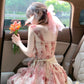 Gentle temperament sling floral dress beautiful waist A-line short skirt R0764