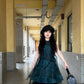 Forest style outfit retro green mesh sleeveless vest dress beautiful skirt R0738