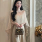 A Thousand-dollar sling dress with satin fishtail skirt and a shawl on the outside, two-piece dress R0507