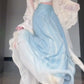 Gentle temperament white one-shoulder top a-line skirt two-piece set R0808