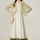 Summer temperament first love series white floral dress green sunscreen shirt R1957