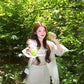 Beautiful and gentle temperament white shirt lace inner a-line skirt three-piece suit R0889
