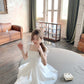 French style little white dress for girls, slim fit, heavy work dress, new summer style R3912