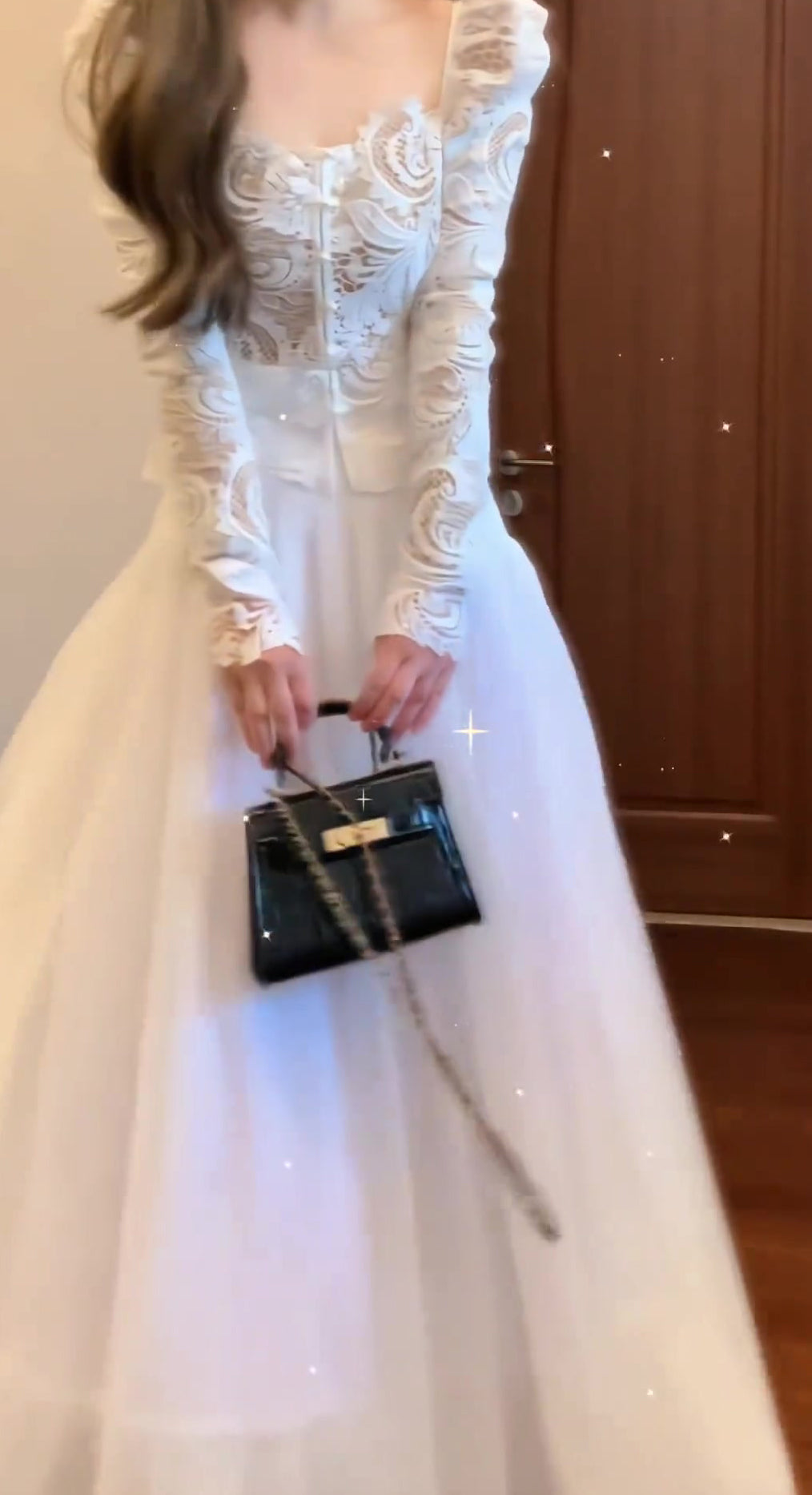 A set of gentle and elegant lace tops and mesh skirts R0516