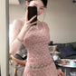 A complete set of backless polka dot suspender top and skirt, salty and mature two-piece suit new style R0445