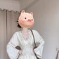 Seaside holiday style v-neck dress 2025 spring new beautiful unique waist temperament long dress R0440