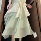 Mint green halter neck dress irregular beautiful loose beach dress R0665