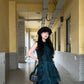 Forest style outfit retro green mesh sleeveless vest dress beautiful skirt R0738