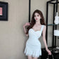 French pure desire style sexy mesh dress ruffled slim fit hip-hugging short skirt vest skirt R3630